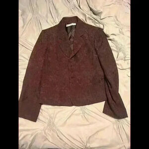 Tahari Arthur S Levine Women 12p Purple Black Formal Blazer Wine Color EUC